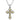 14K Gold and Sterling Silver, Diamond Cross Pendant