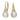 14K Gold, Diamond and Pearl Drop Earrings