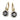 14K Gold and Sterling Silver, Black Onyx and Diamond Drop Earrings | 43100DBO