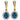 14K Gold and Sterling Silver, London Blue Topaz and Diamond Earrings