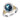 14K Gold and Sterling Silver, London Blue Topaz and Diamond Ring