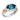 14K Gold and Sterling Silver, London Blue Topaz and Diamond Ring
