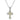 14K Gold and Sterling Silver, Diamond Cross Pendant