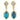14K Gold and Sterling Silver, Blue Topaz and Diamond Drop Earrings