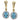 14K Gold and Sterling Silver, Sky Blue Topaz and Diamond Earrings | 43150DSBT