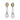 14K Gold and Sterling Silver, Pearl Drop Earrings | 43051WP