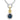 14K Gold and Sterling Silver, London Blue Topaz and Diamond Pendant
