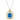 14K Gold and Sterling Silver, London Blue Topaz and Diamond Necklace