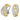 14K Gold and Sterling Silver, Diamond Earrings