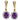 14K Gold and Sterling Silver, Amethyst and Diamond Earrings