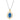 14K Gold and Sterling Silver, London Blue Topaz and Diamond Pendant Necklace | 70955DLBT/18