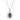 14K Gold and Sterling Silver, London Blue Topaz and Diamond Necklace