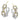 14K Gold and Sterling Silver, Diamond Hoop Earrings | 43132D