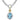 14K Gold and Sterling Silver, Sky Blue Topaz and Diamond Pendant