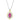 14K Gold and Sterling Silver, Pink Topaz and Diamond Pendant Necklace