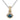 14K Gold and Sterling Silver, London Blue Topaz and Diamond Pendant