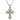 14K Gold and Sterling Silver, Diamond Cross Pendant