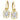 14K Gold and Sterling Silver, Diamond Drop Earrings