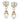 14K Gold and Sterling Silver, Pearl Drop Earrings | 43048DWP
