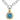 14K Gold and Sterling Silver, London Blue Topaz and Diamond Statement Pendant