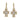 14K Gold and Sterling Silver, Diamond Cross Drop Earrings | 43089D