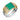 14K Gold and Sterling Silver, Green Onyx and Diamond Ring