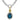 14K Gold and Sterling Silver, London Blue Topaz and Diamond Pendant