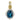 14K Gold and Sterling Silver, London Blue Topaz and Diamond Pendant