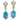 Diamond and Blue Topaz Drop Earrings in 14K Gold
