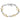 14K Gold and Sterling Silver Mother of Pearl and Chain Bracelet