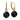 14K Gold, Diamond and Black Onyx Drop Earrings