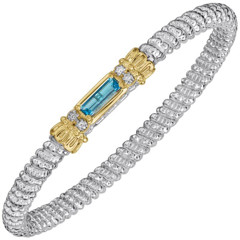 Topaz 321 Diamond and Sky Blue Topaz Baguette Bangle | 24049DSBT04 – VAHAN Jewelry