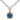 14K Gold and Sterling Silver, London Blue Topaz and Diamond Statement Pendant