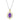 14K Gold and Sterling Silver, Amethyst and Diamond Pendant Necklace