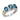 14K Gold and Sterling Silver Three-Stone London Blue Topaz and Diamond Ring
