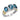 14K Gold and Sterling Silver, London Blue Topaz and Diamond Ring