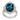 14K Gold and Sterling Silver, London Blue Topaz and Diamond Ring