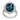 14K Gold and Sterling Silver, London Blue Topaz and Diamond Ring