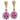 14K Gold and Sterling Silver, Pink Topaz and Diamond Earrings