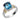 Diamond and London Blue Topaz Ring in 14K Gold and Sterling Silver