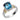 14K Gold and Sterling Silver, London Blue Topaz and Diamond Ring | 12912DLBT