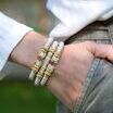 VAHAN's Trademark Moiré Beaded® pattern.
Made in the USA with domestic and imported materials