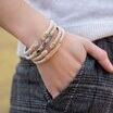 VAHAN's Trademark Moiré Beaded® pattern.
Made in the USA with domestic and imported materials