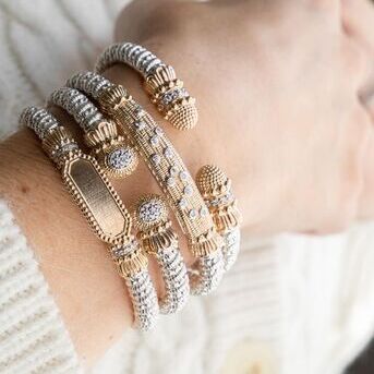 Want a big gold look without buying an all gold bracelet? Here is a whole stack of inspiration for 