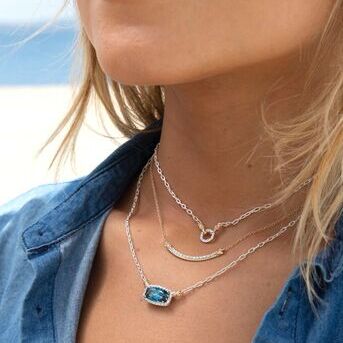 The perfect look for a Summer night out  Necklace layers adorned with a mix of London Blue Topaz, d