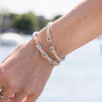 The color of sky  These new Sky Blue Topaz bracelets are perfect for a day on the water. Keep your 