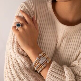 Cozy up with our diamond bracelets and London blue topaz ring 
