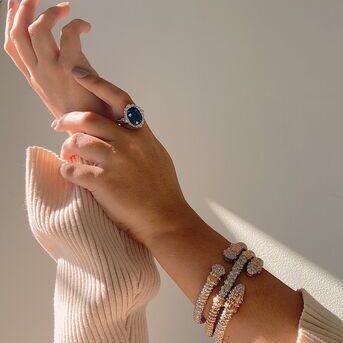 Catch the glimmer of London blue topaz ring and our diamond bracelet stacks 