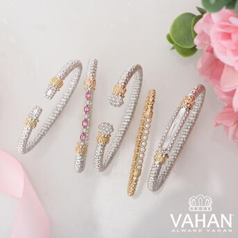 Radiant rose hues Pink sapphires bring the romance to VAHAN Jewelrys bestselling signature bracelet
