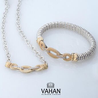 Meet your match A perfectly paired necklace  bracelet from VAHAN Jewelrys Diamond Luxe Links collec